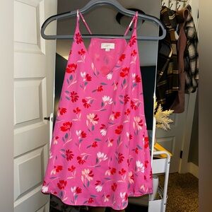 LOFT v-neck floral pink cami